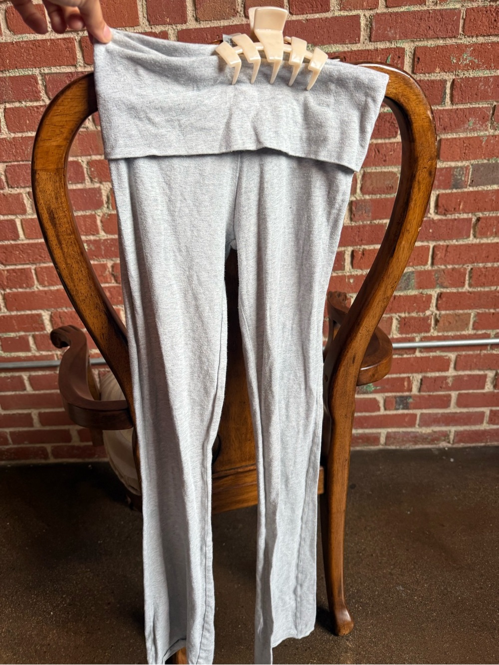Skims Foldover Waist Heather Gray Yoga Pants — XXS